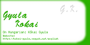 gyula kokai business card